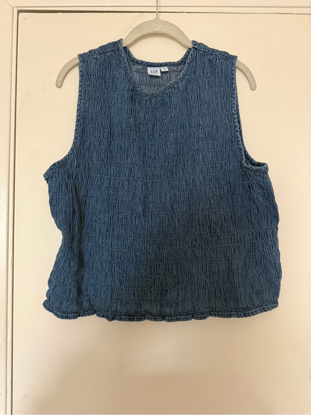 GAP Blue Smocked Tank Top